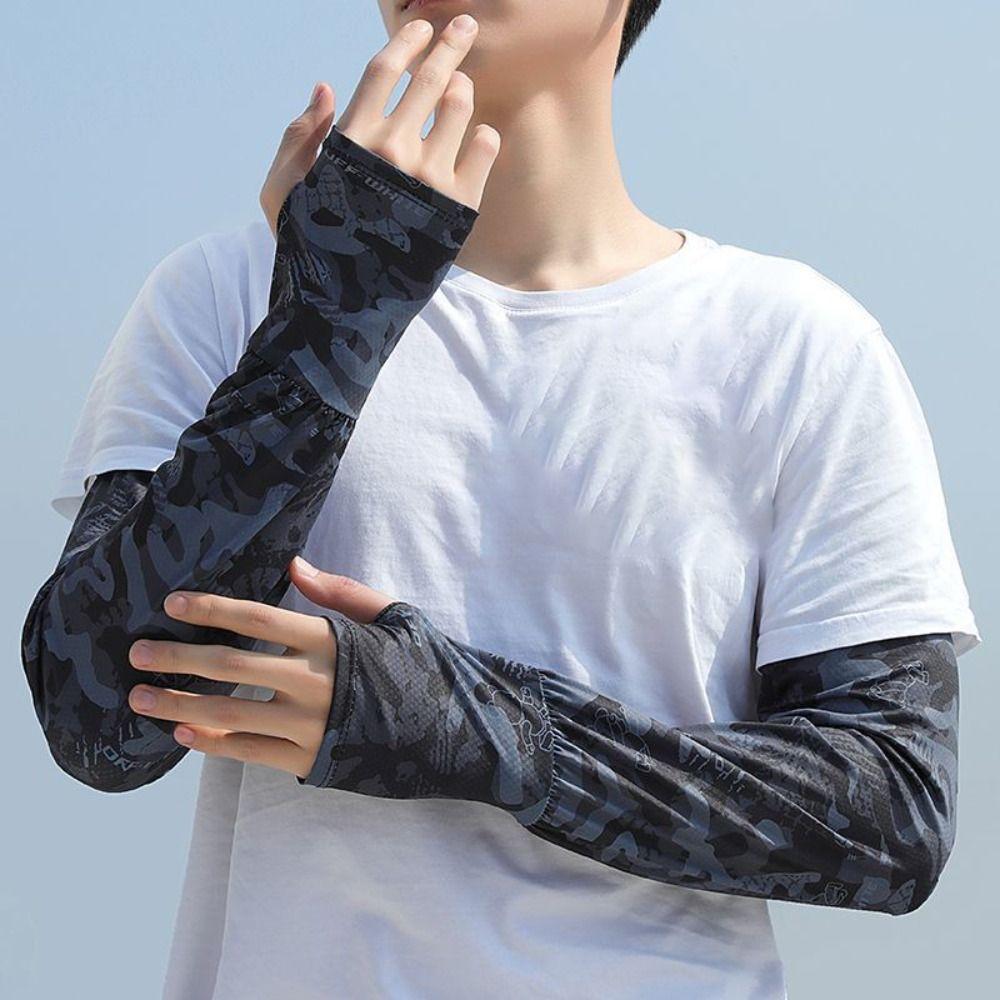 

Quick-drying Men s Sports Arm Guards Ice Silk Cooling Sleeves Cover Ice Sleeves Outdoor Cycling