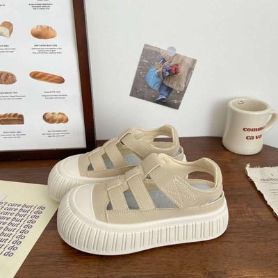 Milk White Hollow Little White Shoes Female Ugly Cute Summer New Chic Niche Bread Shoes Breathable Thick Sole Big Head Little White Shoes