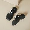Retro Thick-bottomed Cool Slippers Wear Summer New Fashion Bow One-word Drag Fairy Wind Cover Toe Roman Slippers Girl