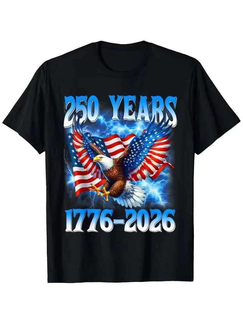 American Flag & Eagle 250th Birthday T shirt (1776-2026) - Commemorative 250 Yea S