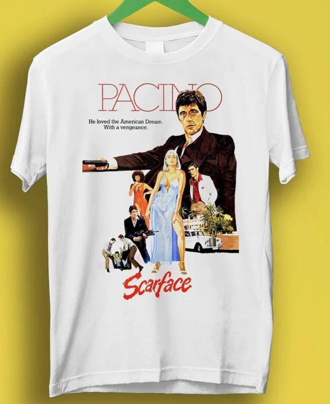 Новая футболка Лицо со шрамом Аль Пачино Подарок Смешной Мем Стиль Футболки Унисекс Геймер Культовый Фильм XL