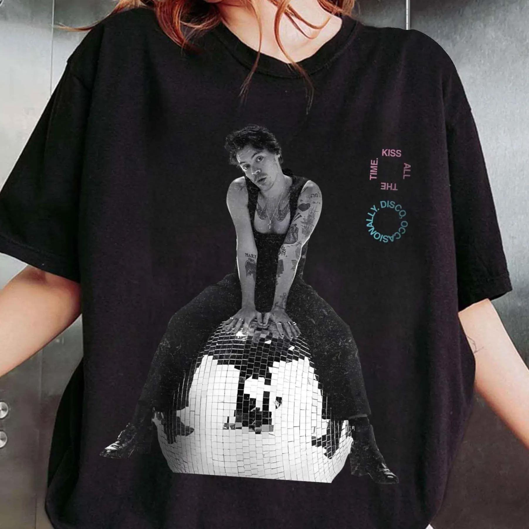 

Harry Styles Kiss All the Time Disco Occasionally album Unisex 100cotton shirt 2026 summer ONeck Short Sleeve Tshirt fan gift M