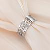 Stainless Steel Adinkra Symbol Open Ring African Akan Sankofa & Nyame Dua Ring Adjustable Ethnic Tribal Jewelry for Women Men
