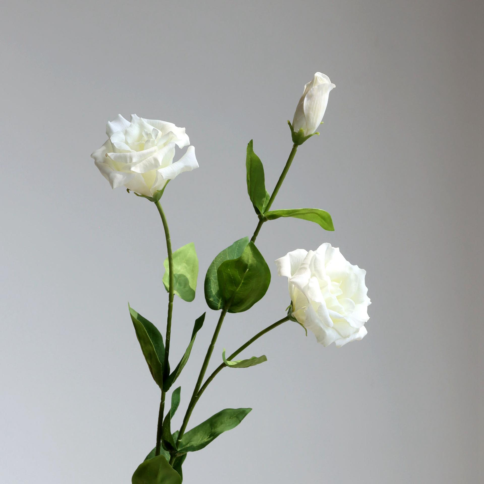 

Light luxury simulation single 3-fork feel moisturizing Platycodon fake flower, interior decoration juan flower wedding photo props