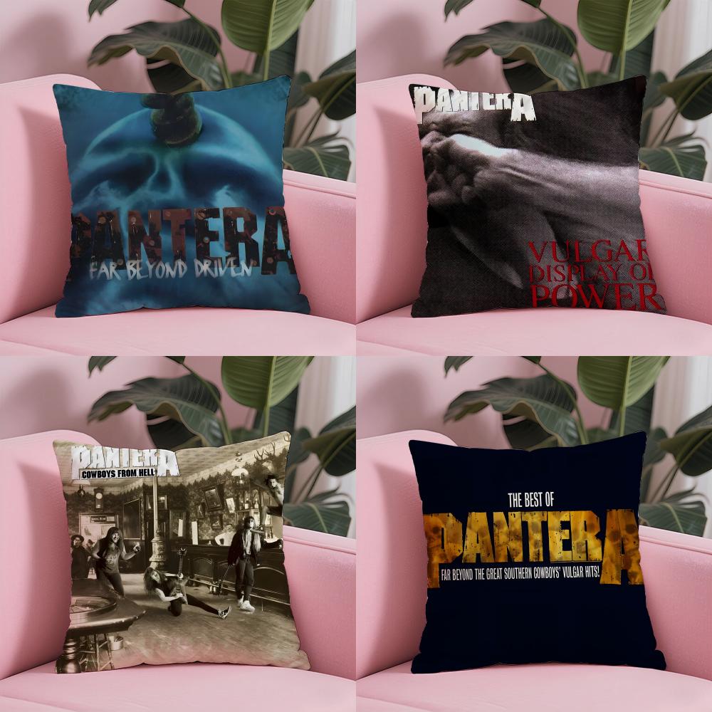 P-Pantera Band Pillow Case Soft Plush Fabric Double-Sided Printed Cushion Cover Warm Winter Sofa Pillow Case