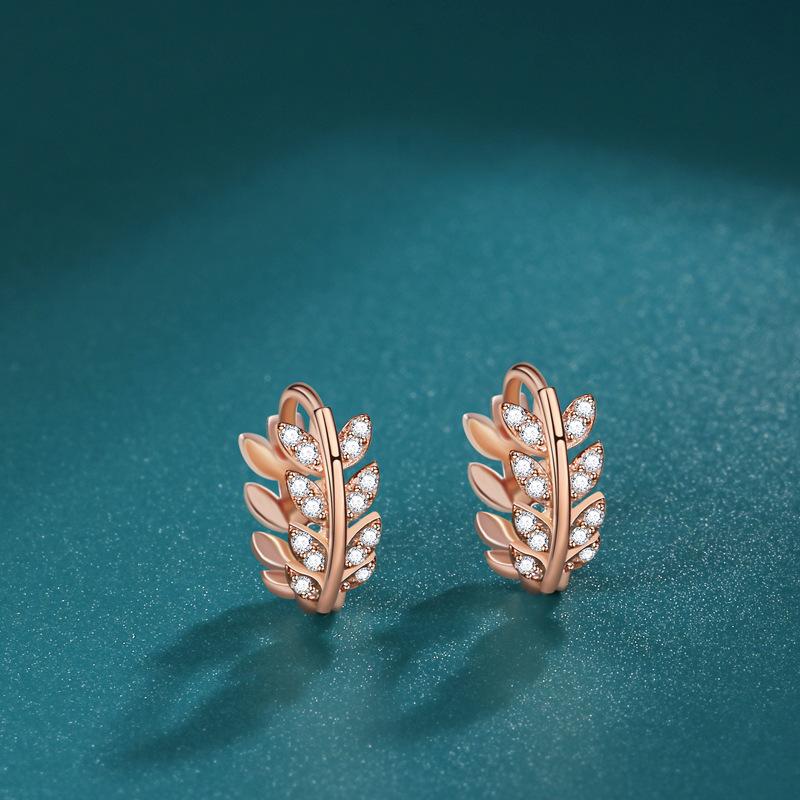 Korean Version of The Same Versatile Fashion Zircon Wheat Ear Buckle Women's Light Luxury Niche Design High-quality Earrings