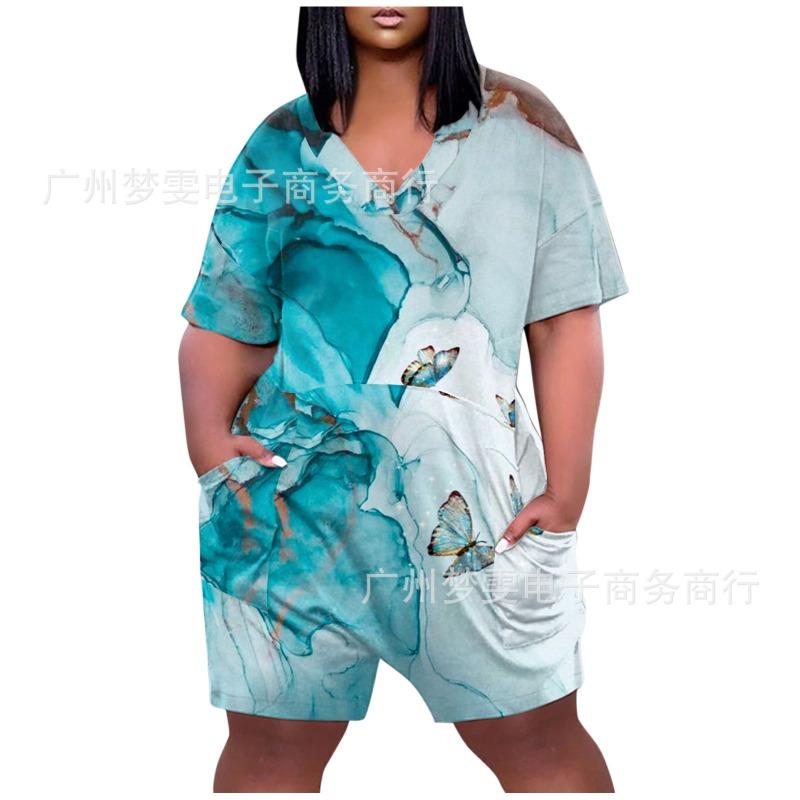 Women's, Printed Fashion Casual Street Wear Jumpsuit Shorts