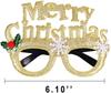 Christmas Glasses Glitter Holiday Party Glasses Frames Christmas Decoration Accessories Costume Eyeglasses for Christmas Parties (One Size Fits All)