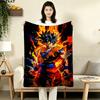 1PC Son Goku Patterned Flannel Blanket Suitable For All Seasons For Home Decor Warmth And Comfort Gifts Holiday Present
