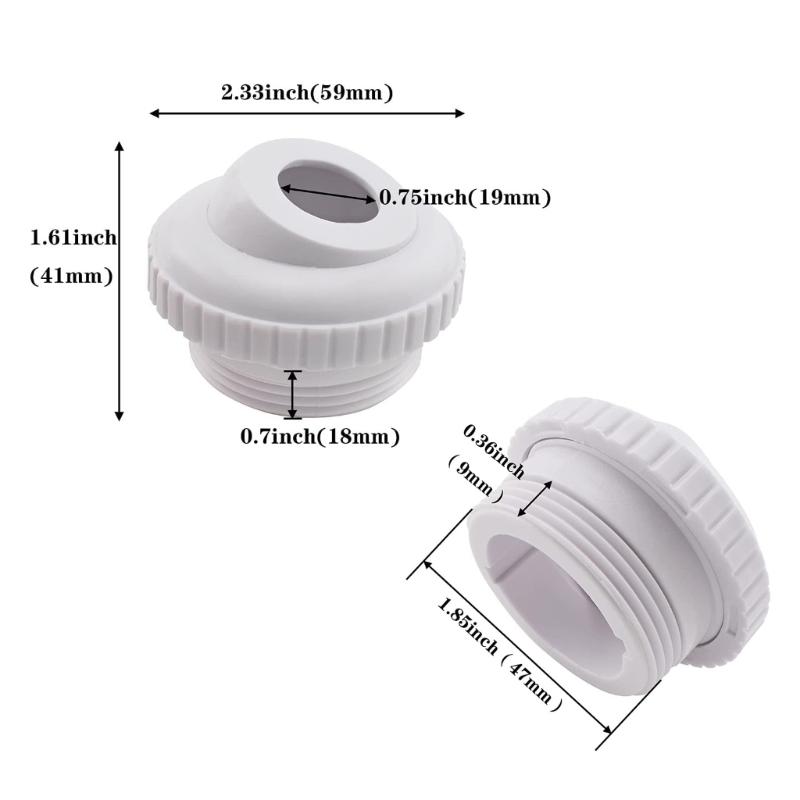 Zwembad Jet Nozzles Flow Oogbol Inlaat Jet Flow Inlaat Fitting Zwembad Retour Jet voor Zwembad Uitloop Accessoires