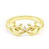 Huitan Luxury Gold Color Rings Opulent Novel Leaf Design Finger Accessories for Women Charming Exquisite Wedding Band Jewelry