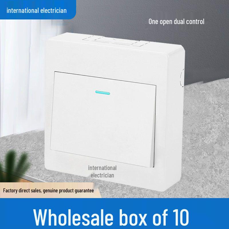 Surface Mount Wiring Box with Single Gang Light Control Switch Panel