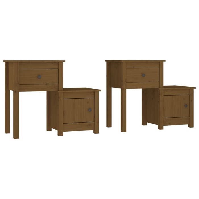 Maison Exclusive - Tables de chevet 2 pcs Marron miel 79,5x38x65,5 cm Pin solide