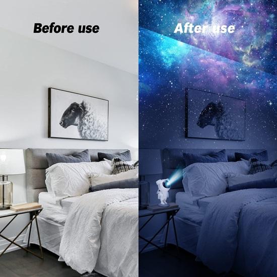 Astronaut Galaxy Projector Timer Adjustable Head  Space Lamp for Kids’ Bedroom, Gifts, Gaming Room, Home  Décor