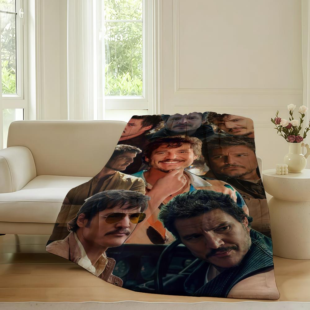 Американский актер Педро Паскаль Плед для дивана, офиса, кровати, самолета, путешествий, сна, чтения, отдыха, кемпинга. Мягкий и теплый 75x90cm