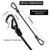 2Pcs D-Type Plastic Hook Elastic Bungee Shock Cord Strap Car Luggage Tent Kayak Boat Canoe Bikes Adjustable Tie Strap Hooks