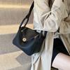 Autumn new high-end lychee pattern lock single shoulder oblique span trendy women's bag