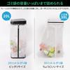 1 with sensor garbage bag Garbage bag for 20L to 30L Easily fits in narrow spaces Comes with a lid Comes with an automatic sensor Uses 2 AA batteries