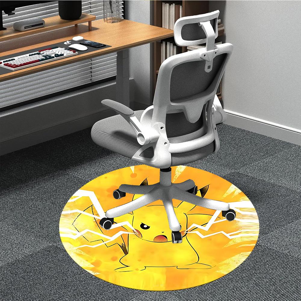 

1pc Pikachu, Electric Type Chair Carpet for Office, Indoor Non-Slip Polyester Fiber Carpet, Machine Washable, Durable Construction yy251205118 80cm by 80cm