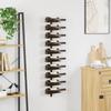 Wall Mounted Wine Rack for 10 Bottles Black Metal