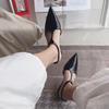 Fashion Bailamos 2025 Spring New Women Flats Fashion Pointed Toe Shallow Sandals Ladies Elegant Square Low Heel Dress Sandal Pumps Shoes