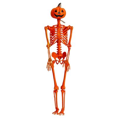 Halloween Kürbis Skelett Lustig Lebensecht Menschliches Skelett Festival Plastik Halloween Bewegliches Skelett Cosplay Party