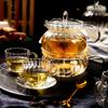Glass Teapot Tea Glassware Clear with Removable Infuser Heatproof Water Jug for Home Office Living