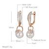 Fashion Crystal Flower Pearl Drop Earrings For Women  Rose Gold  Color Mix Boho Ethnic Wedding Jewelry Gift