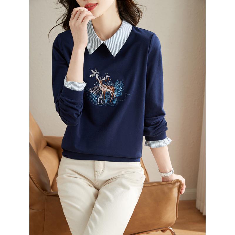 Spring 2025 Women's Two-Piece Look Sweatshirt - High-End Autumn/Winter Fashion
