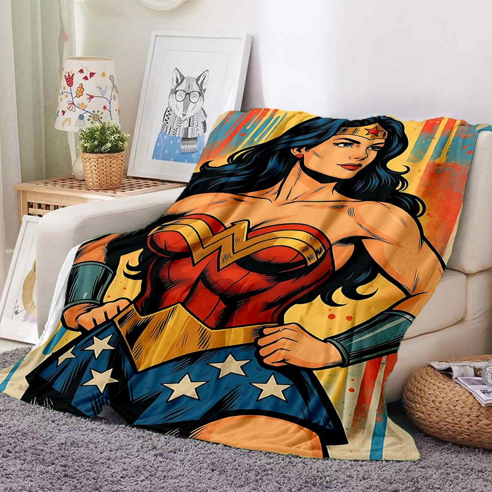 1 st Wonder Woman, superheld Dekbed Polyester Vezel, Comfort voor Alle Seizoenen voor Bank, Bed, Kantoor, Auto, Kamperen Ideale Woondecoratie & Cadeau, Kantoorcomfort