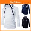 Classic Men's Pullover Hoodie With Zipper Design And Adjustable Drawstring For Winter