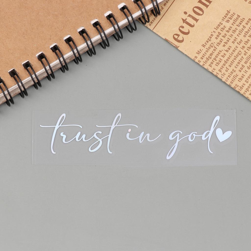 Trust In God Heart Car Rear View Mirror Sticker Decal Faith Bible Verse Christian Church Auto Vehicle Bumper Decor