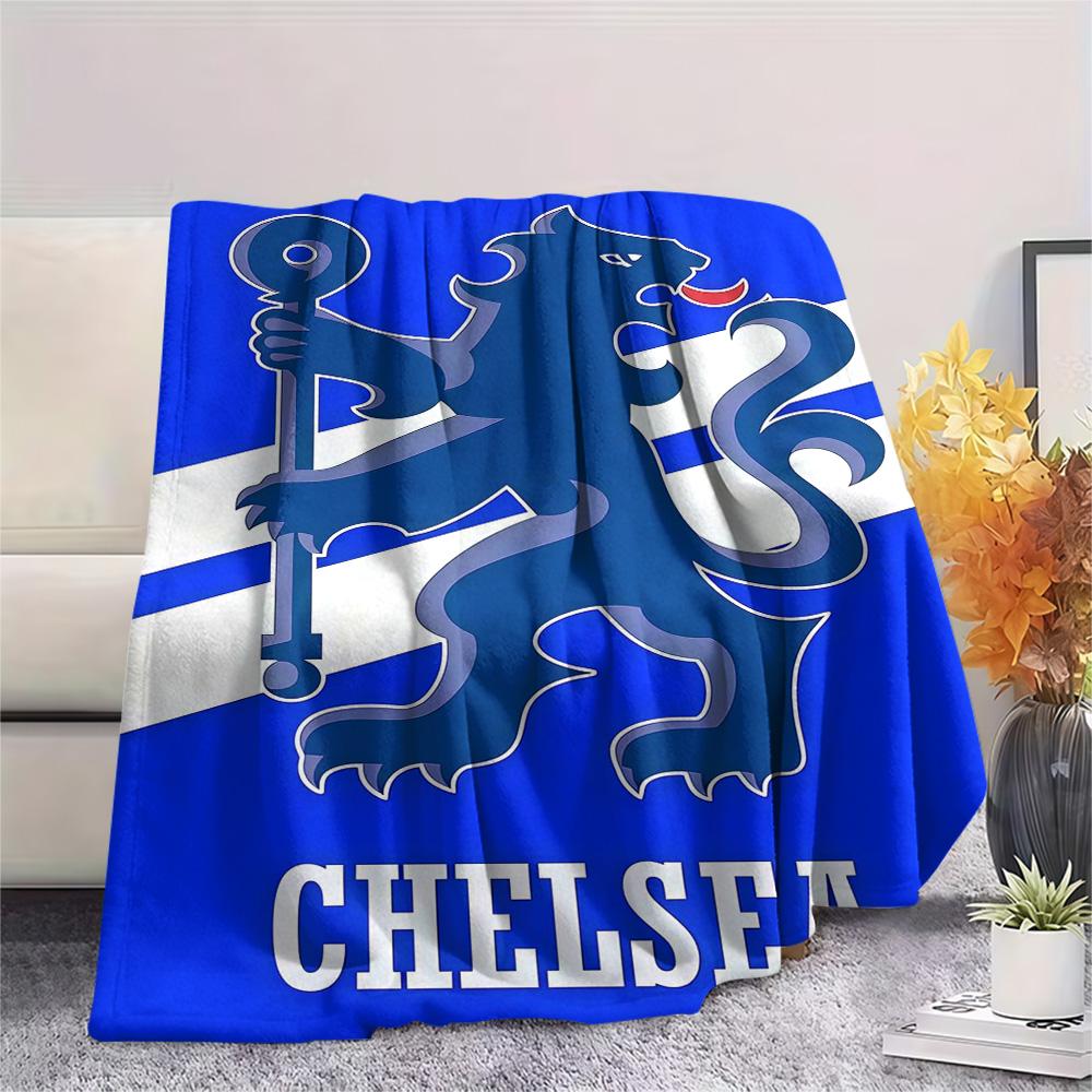 Chelsea FC Football Print FlAannel Blanket, High Quality Comfortable for All Seasons, Home Decor, Warmth and Comfort