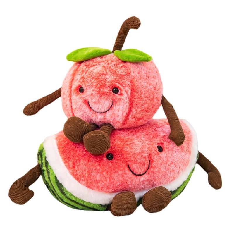 Cartoon Cherry Expression Plush Pillow Cute Fruit Stuffed Toy For All Ages 35cm 50cm 60cm