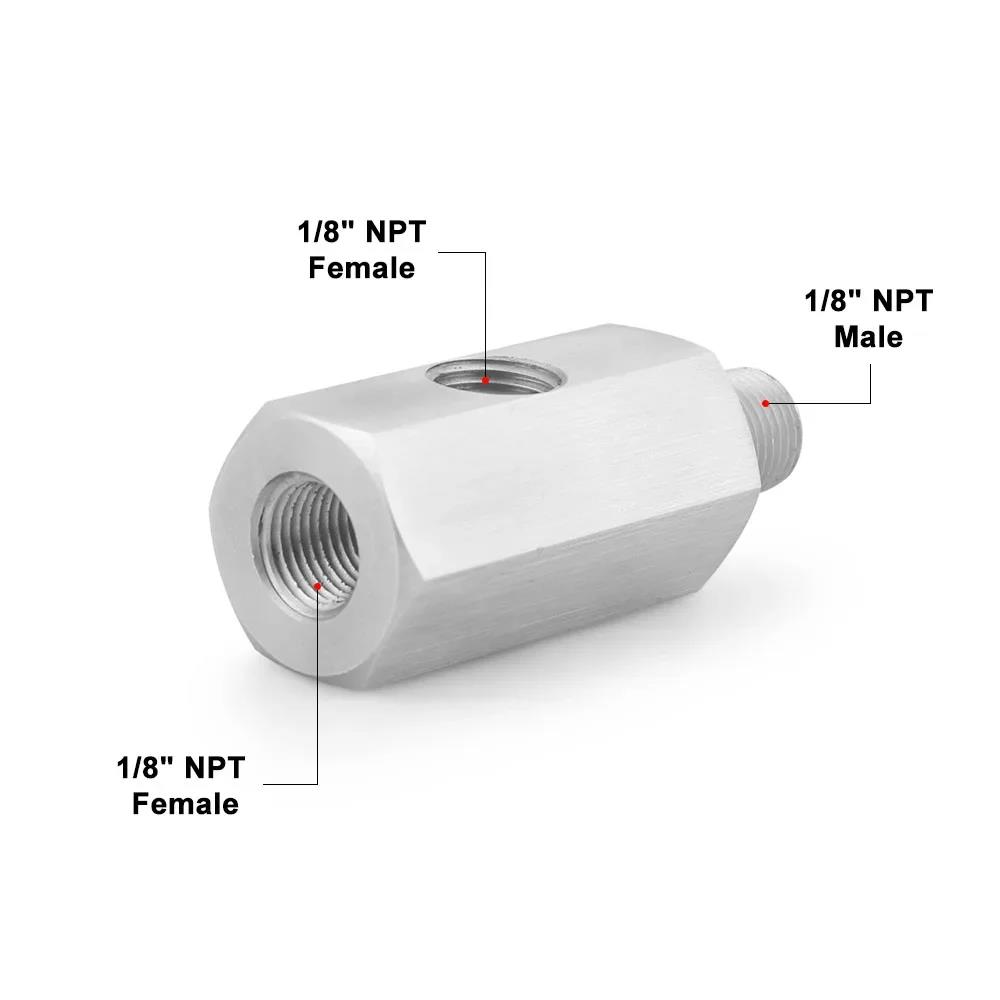 1Pc Car Oil Pressure Sensor Adapter Steel Side Hole 1/8 NPT Internal Thread M12 M10 M14 1/4NPT Gauge Interface
