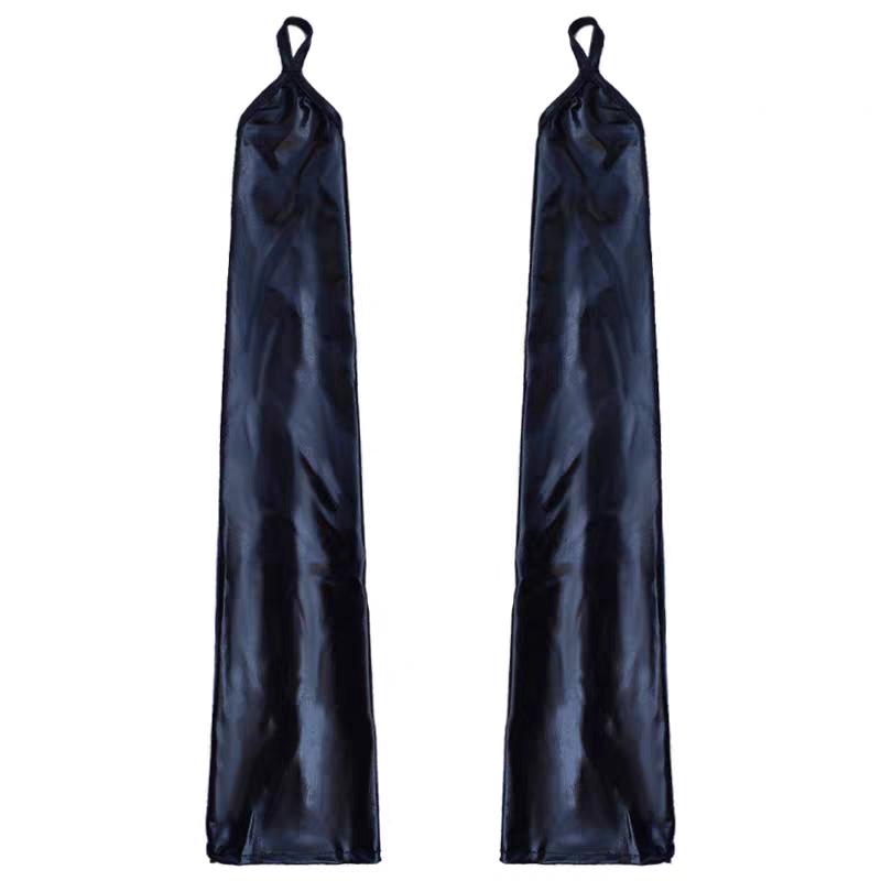 

Сексуальные женские лаковые кожаные перчатки с крючком для пальца, для ночного клуба, танца на пилоне, сценического выступления, Хэллоуина, косплея, без пальцев, нарукавники 48cm