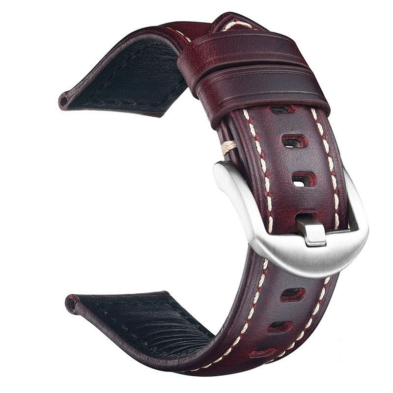 Cowhide Watch Band 18mm 20mm 22mm 24mm 26mm Retro Genuine Leather Watch Strap Quick Release Wrist Bracelet Belt
