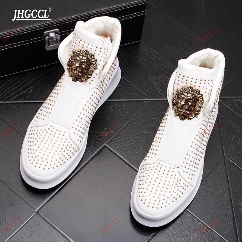 Módní značka designérské pánské boty Vysoce kvalitní silné kožené mokasíny s nízkými nýty ležérní plátěnky