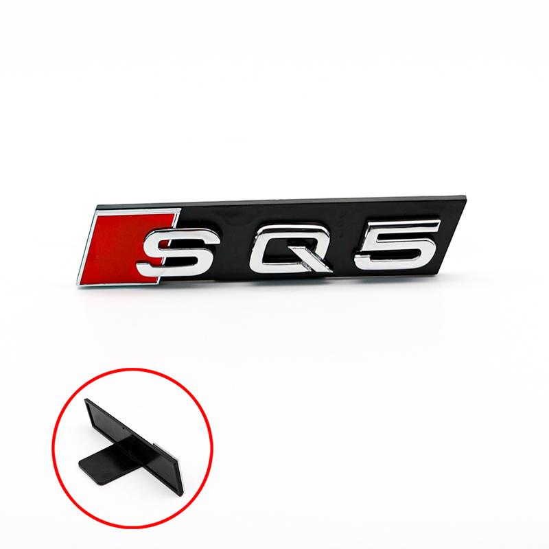 Car Front Grille Emblem ABS SQ Badge For F2 SQ3 SQ5 SQ7 SQ8 Logo Auto Stylin Sticker Decorative Modification Accessories