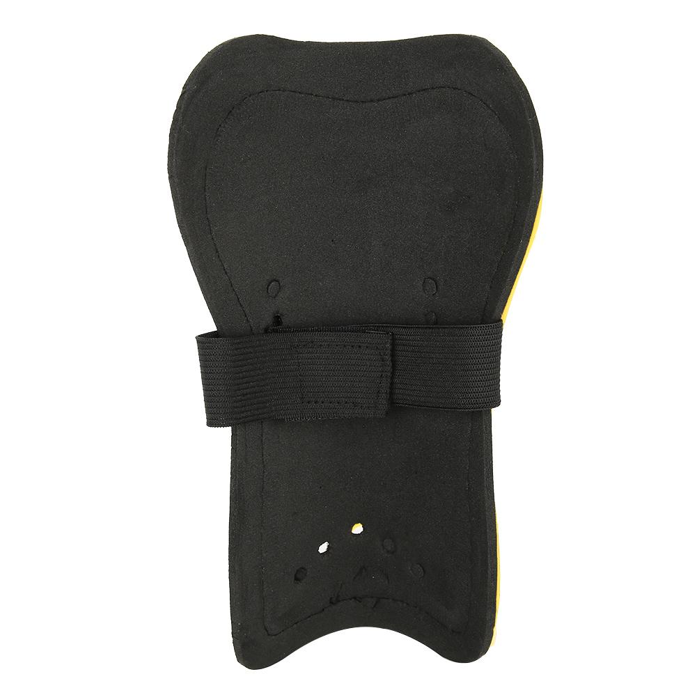 A Pair Child Football Shin Pads Training Leg Guards Safety Protector Adjustable Strap (Yellow)