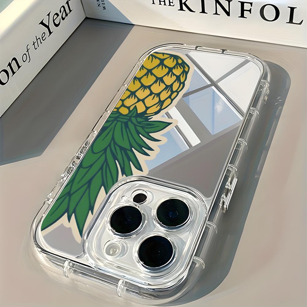 Fresh Summer Day Pineapple Pattern Phone Case For iPhone 11 12 13 14 15 16 17 Pro Max X XR XS 17 Air 7 8 Plus Back Mirror Cover