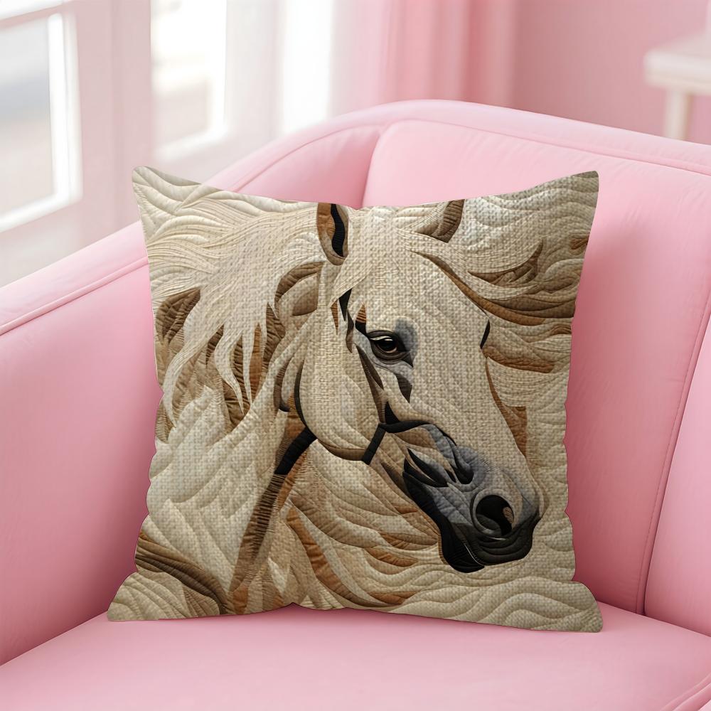 

Printing Stylish Horse Cushion Cover Natural Linen Pillow Case DoubleSided Print Decorative Sofa Pillowcase Home Decor Gift 30x30cm