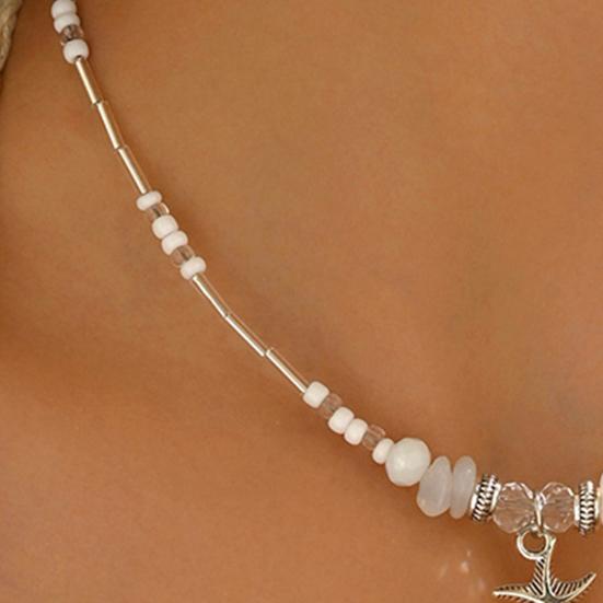 2Pcs/Set Women Necklace Bracelet Faux Pearl Decor Geometric Design Adjustable Length Rose Golden Necklace Wristband Set