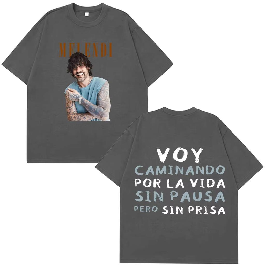 Rapper Melendi La Promesa Letters Print Tshirt Unisex Unisex Fashion T shirts Short Sleeve Casual 100Cotton Tee Fan Gifts Tops