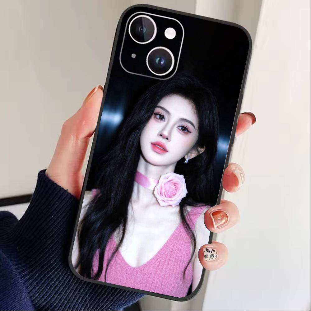 Ju Jingyi T- Kiku Phone Case For iPhone 16,15,14,13,12,17,Pro Max,Plus Silicone Black Case iPhone17PRO