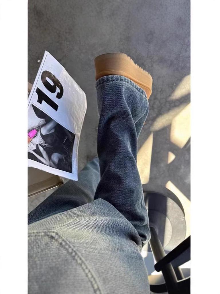 Ladies' 2024 Jeans: Versatile Maternity Straight & Wide-Leg Pants for Spring, Autumn, and Winter.