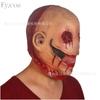 Bloody clown mask, Halloween horror, eyeless smiling latex headgear, script-based murder mystery prop, bloody accessory