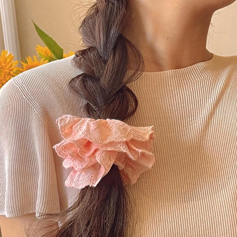 Elegant Hair Scrunchies for Women Large Double Layer Elastic Hair Scrunchy