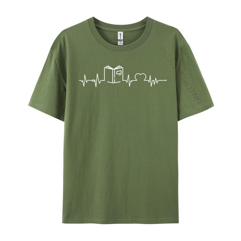 Love Books Heartbeat Limited Edition Discount Geek T Shirts Pure Cotton Student Tops Tees Group TShirts