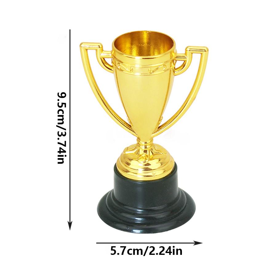

6pcs Back toschool Mini Gold Plated Plastic Trophies, First Day ofSchool Elegant Golden Plastic Trophy Set 6pcs